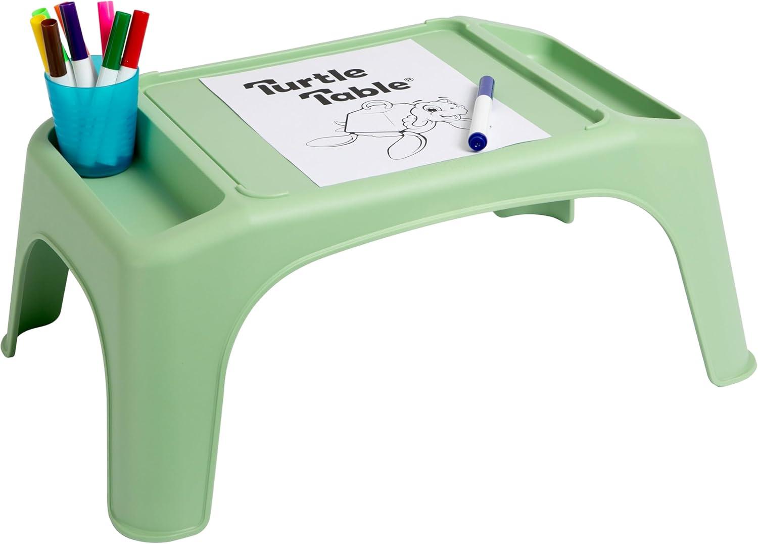 imageLapGear Turtle Table Kids Activity Lap Desk Tray with Storage Wells for Snacks Play Classroom and Sensory Toys  Black  Style No 20108Sage Green