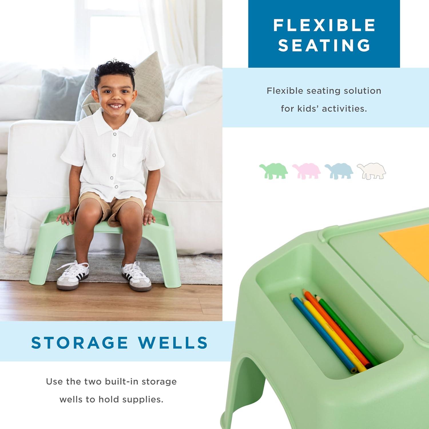 imageLapGear Turtle Table Kids Activity Lap Desk Tray with Storage Wells for Snacks Play Classroom and Sensory Toys  Black  Style No 20108Sage Green