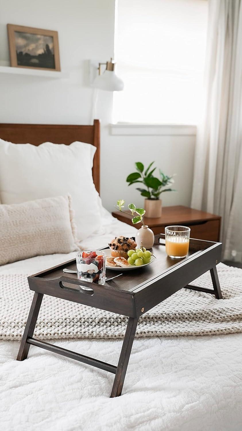 imageROSSIE HOME Extra Large Bamboo Bed Tray Lap Tray Lap Desk with Phone Holder  Fits up to 173 Inch Laptops and Most Tablets  Natural  Style No 78107Java Bamboo