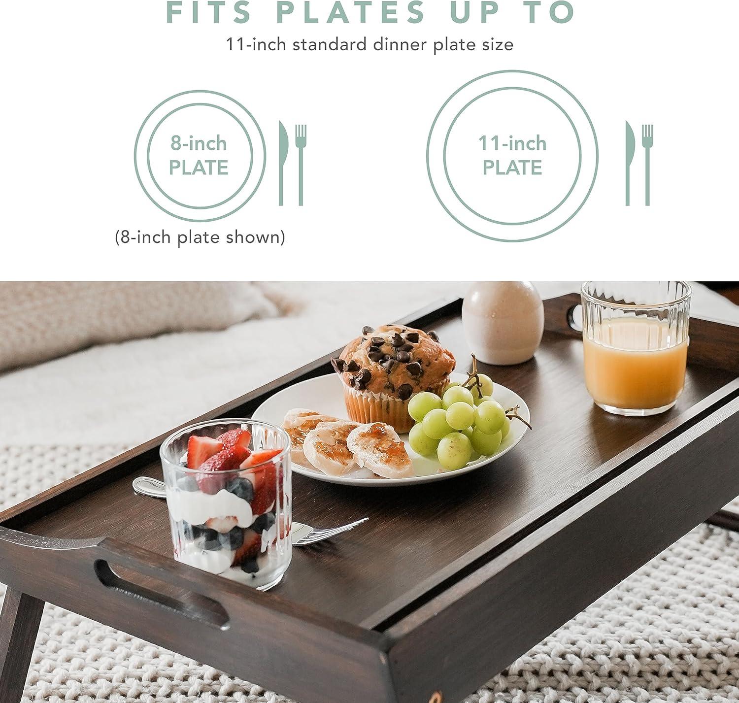 imageROSSIE HOME Extra Large Bamboo Bed Tray Lap Tray Lap Desk with Phone Holder  Fits up to 173 Inch Laptops and Most Tablets  Natural  Style No 78107Java Bamboo