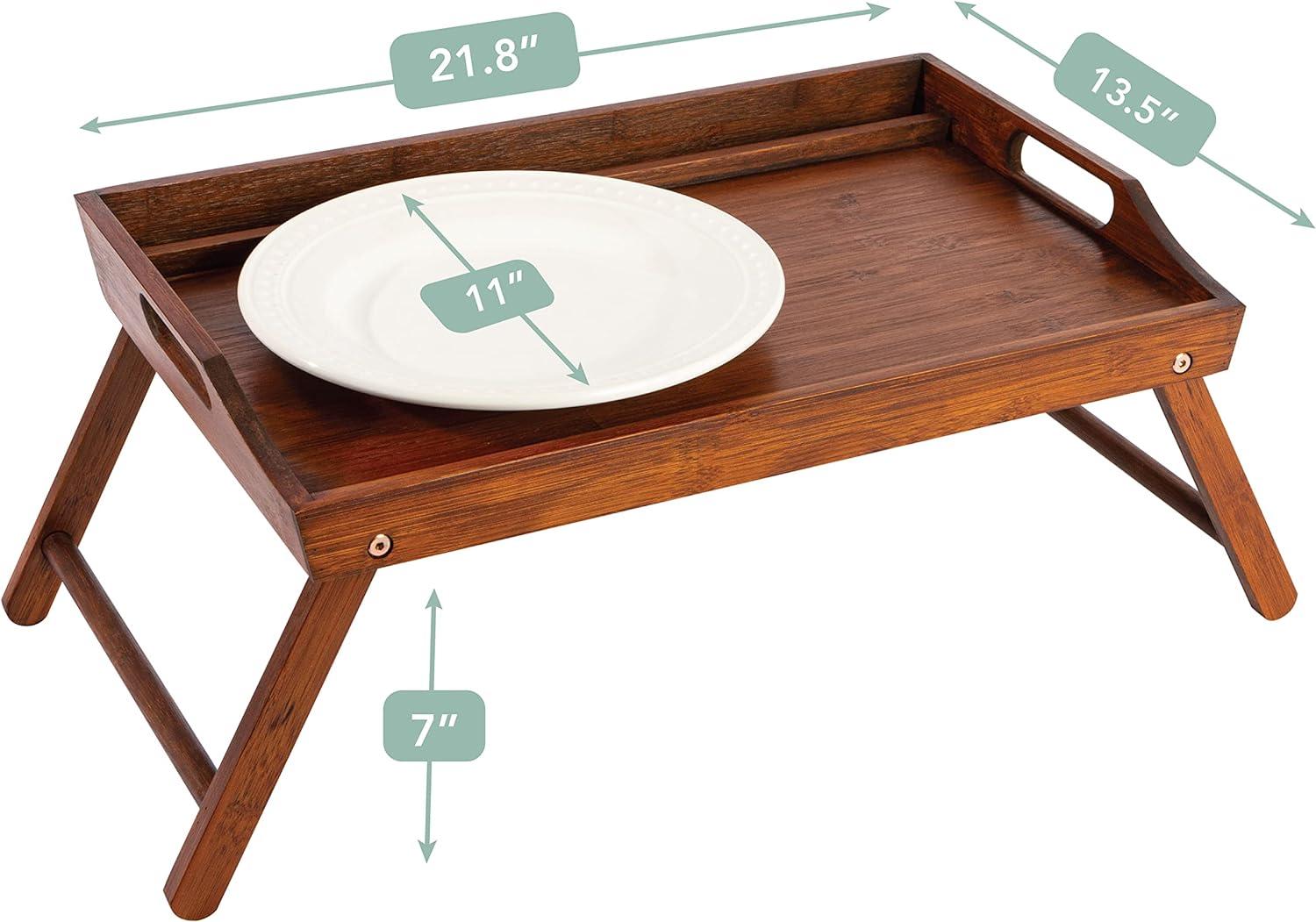 imageROSSIE HOME Extra Large Bamboo Bed Tray Lap Tray Lap Desk with Phone Holder  Fits up to 173 Inch Laptops and Most Tablets  Natural  Style No 78107Java Bamboo