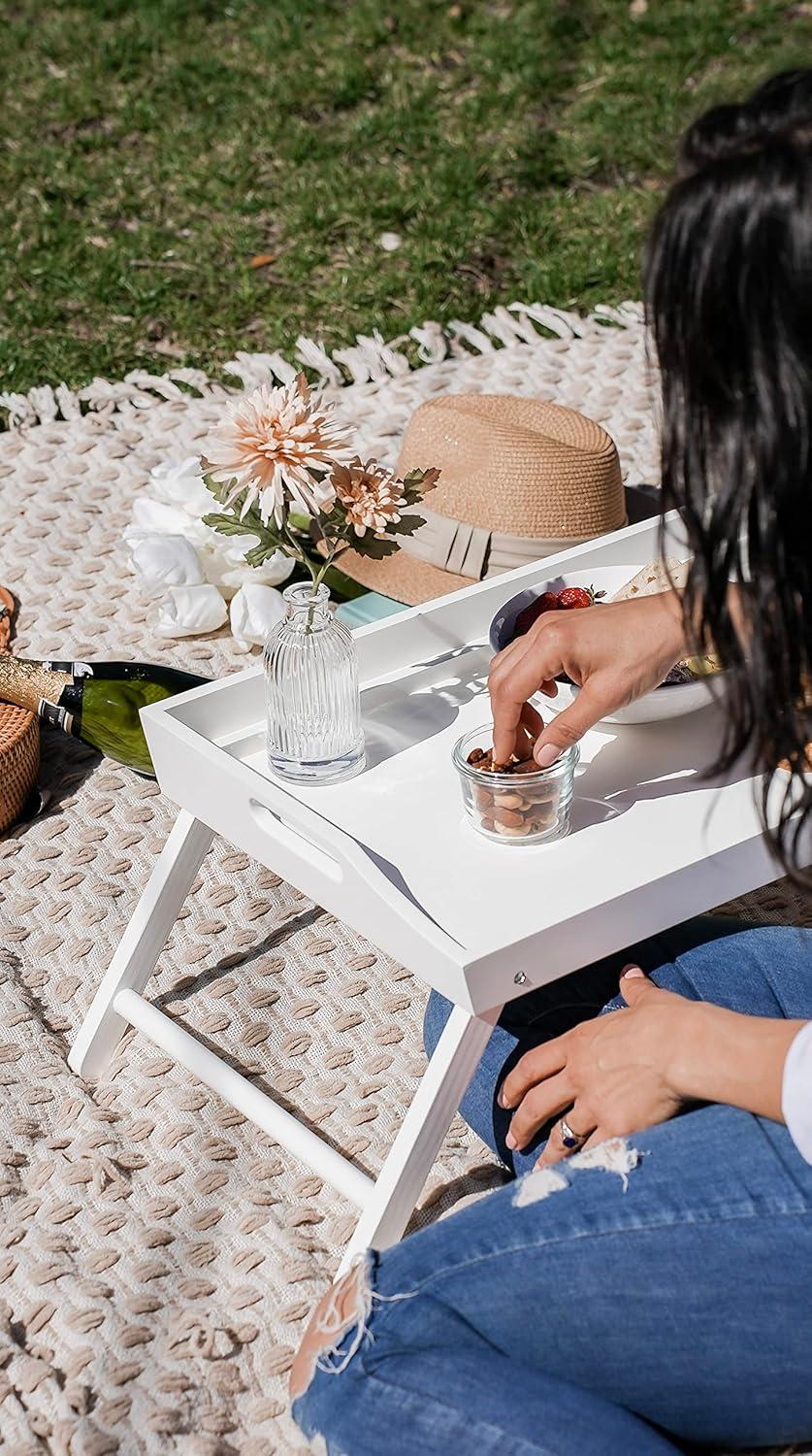 imageROSSIE HOME Extra Large Bamboo Bed Tray Lap Tray Lap Desk with Phone Holder  Fits up to 173 Inch Laptops and Most Tablets  Natural  Style No 78107Soft White