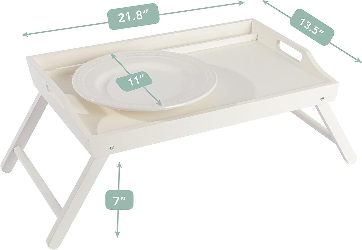 imageROSSIE HOME Extra Large Bamboo Bed Tray Lap Tray Lap Desk with Phone Holder  Fits up to 173 Inch Laptops and Most Tablets  Natural  Style No 78107Soft White