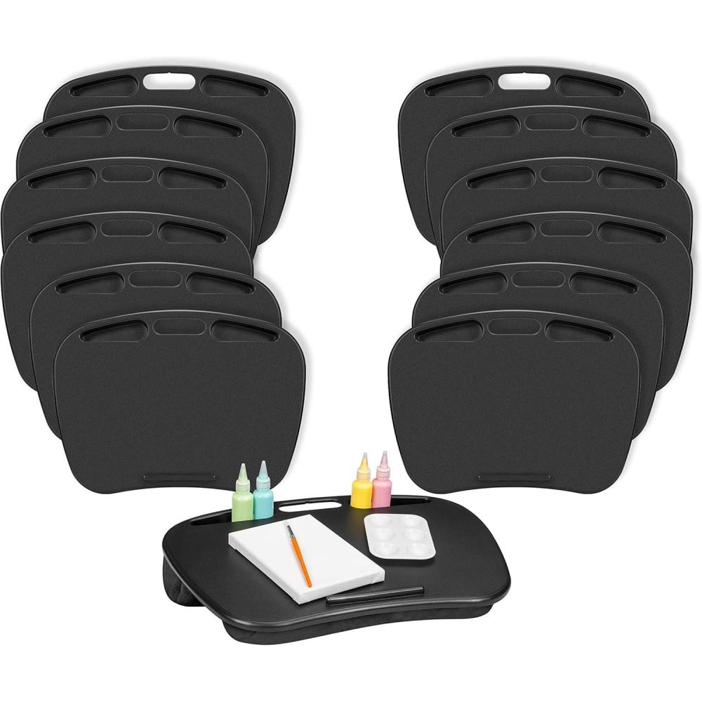 imageLAPGEAR MyDesk Lap Desk with Device Ledge and Phone Holder  Rose Quartz  Fits up to 156 Inch Laptops  Style No 44434Black