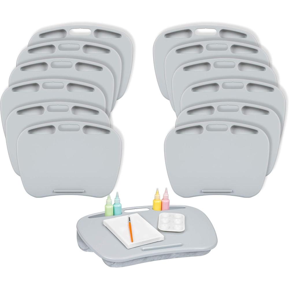 imageLAPGEAR MyDesk Lap Desk with Device Ledge and Phone Holder  Rose Quartz  Fits up to 156 Inch Laptops  Style No 44434Cool Gray