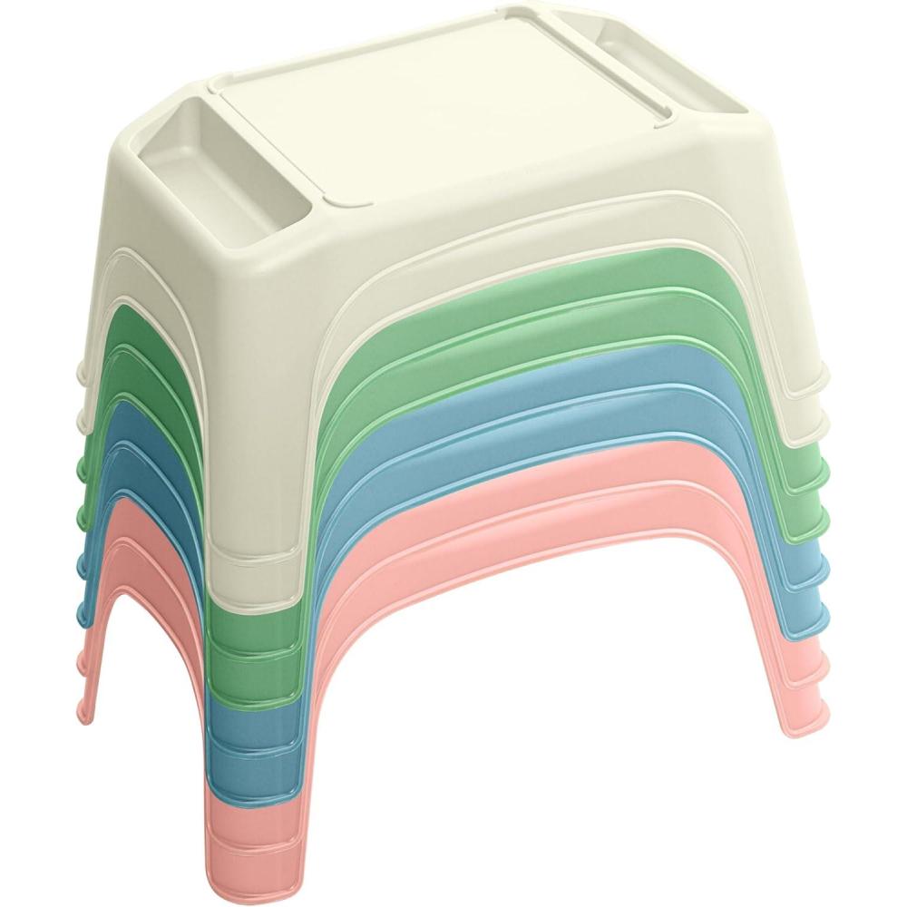 imageLAPGEAR Turtle Table Kids Flexible Seating Lap Desk Tray with Storage for Snacks Play Classroom and Sensory Activities  Assorted Pastels  Pack of 8  Style No 20120Assorted Pastels