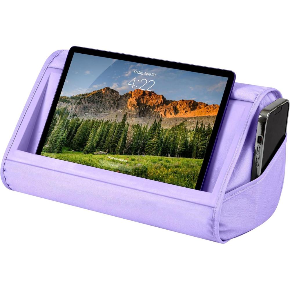 imageLapGear Tablet Pillow Stand  11quot Slot for iPads Galaxy Tabs Kindles EReaders ampamp Phones  Cushioned Holder with Storage Pocket ampamp Handle  Sky Blue  Style No 33103Purple Amethyst