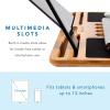 imageLAPGEAR Bamboo Pro Lap Board with Wrist Rest Mouse Pad and Phone Holder  Natural  Fits up to 173 Inch Laptops and Most Tablets  Style No 77101