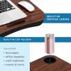 imageLAPGEAR Cup Holder Lap Desk with Device Ledge  White Marble  Fits up to 14 Inch Laptops  Style No 46305Espresso Woodgrain