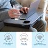 imageLAPGEAR Cup Holder Lap Desk with Device Ledge  White Marble  Fits up to 14 Inch Laptops  Style No 46305Gray Woodgrain