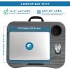 imageLAPGEAR Cup Holder Lap Desk with Device Ledge  White Marble  Fits up to 14 Inch Laptops  Style No 46305Gray Woodgrain