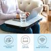 imageLAPGEAR Cup Holder Lap Desk with Device Ledge  White Marble  Fits up to 14 Inch Laptops  Style No 46305White Marble