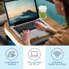 imageLAPGEAR Cup Holder Lap Desk with Device Ledge  White Marble  Fits up to 14 Inch Laptops  Style No 46305White Oak Woodgrain