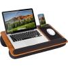 imageLAPGEAR Home Office Pro Lap Desk with Wrist Rest Mouse Pad and Phone Holder  Taj Mahal Marble  Fits up to 156 Inch Laptops  Style No 91601Espresso Woodgrain