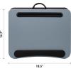 imageLAPGEAR Memory Foam Lap Desk with Wrist Rest and Media Slot  Medium  Silver Carbon  Fits up to 156 Inch Laptops and Most Tablet Devices  Style No 91335Silver Carbon
