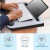 imageLAPGEAR Memory Foam Lap Desk with Wrist Rest and Media Slot  Medium  Silver Carbon  Fits up to 156 Inch Laptops and Most Tablet Devices  Style No 91335Silver Carbon