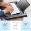 imageLAPGEAR Memory Foam Lap Desk with Wrist Rest and Media Slot  Medium  Silver Carbon  Fits up to 156 Inch Laptops and Most Tablet Devices  Style No 91335Black Carbon