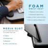 imageLAPGEAR Memory Foam Lap Desk with Wrist Rest and Media Slot  Medium  Silver Carbon  Fits up to 156 Inch Laptops and Most Tablet Devices  Style No 91335Silver Carbon