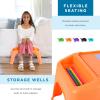 imageLAPGEAR Turtle Table Kids Flexible Seating Lap Desk Tray with Storage for Snacks Play Classroom and Sensory Activities  Assorted Pastels  Pack of 8  Style No 20120Orange