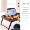 imageROSSIE HOME Extra Large Bamboo Bed Tray Lap Tray Lap Desk with Phone Holder  Fits up to 173 Inch Laptops and Most Tablets  Natural  Style No 78107Java Bamboo