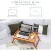 imageROSSIE HOME Extra Large Bamboo Bed Tray Lap Tray Lap Desk with Phone Holder  Fits up to 173 Inch Laptops and Most Tablets  Natural  Style No 78107Natural Bamboo