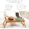 imageROSSIE HOME Extra Large Bamboo Bed Tray Lap Tray Lap Desk with Phone Holder  Fits up to 173 Inch Laptops and Most Tablets  Natural  Style No 78107Natural Bamboo