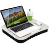 imageLAPGEAR Cup Holder Lap Desk with Device Ledge  White Marble  Fits up to 14 Inch Laptops  Style No 46305White Marble