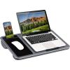 imageLAPGEAR Home Office Lap Desk  LeftHanded  with Mouse Pad Device Ledge and Phone Holder  White Marble  Fits up to 156 Inch Laptops  Style No 91411Silver Carbon