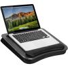 imageLAPGEAR Memory Foam Lap Desk with Wrist Rest and Media Slot  Medium  Silver Carbon  Fits up to 156 Inch Laptops and Most Tablet Devices  Style No 91335Black Carbon
