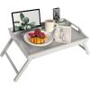imageROSSIE HOME Extra Large Bamboo Bed Tray Lap Tray Lap Desk with Phone Holder  Fits up to 173 Inch Laptops and Most Tablets  Natural  Style No 78107Calming Gray