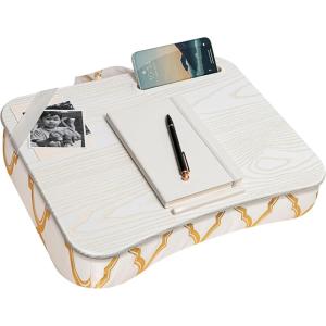 imageLAPGEAR Designer Lap Desk with Phone Holder and Device Ledge  Buffalo Check  Fits up to 156 Inch Laptops  Style No 45428Gold Quatrefoil