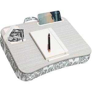 imageLAPGEAR Designer Lap Desk with Phone Holder and Device Ledge  Buffalo Check  Fits up to 156 Inch Laptops  Style No 45428Gray Damask