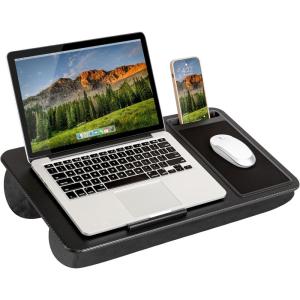 imageLAPGEAR Home Office Pro Lap Desk with Wrist Rest Mouse Pad and Phone Holder  Taj Mahal Marble  Fits up to 156 Inch Laptops  Style No 91601Black Carbon