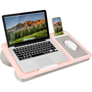 imageLAPGEAR Home Office Pro Lap Desk with Wrist Rest Mouse Pad and Phone Holder  Taj Mahal Marble  Fits up to 156 Inch Laptops  Style No 91601Blush Pink