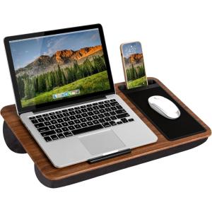 imageLAPGEAR Home Office Pro Lap Desk with Wrist Rest Mouse Pad and Phone Holder  Taj Mahal Marble  Fits up to 156 Inch Laptops  Style No 91601Espresso Woodgrain