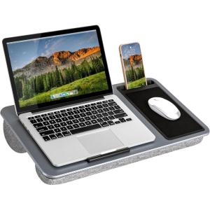 imageLAPGEAR Home Office Pro Lap Desk with Wrist Rest Mouse Pad and Phone Holder  Taj Mahal Marble  Fits up to 156 Inch Laptops  Style No 91601Silver Carbon
