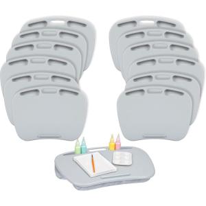 imageLAPGEAR MyDesk Lap Desk with Device Ledge and Phone Holder  Rose Quartz  Fits up to 156 Inch Laptops  Style No 44434Cool Gray