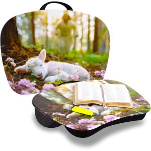 imageLAPGEAR MyStyle Portable Lap Desk with Cushion  Christian Lamb  Fits up to 156 Inch Laptops  Style No 45721Lamb