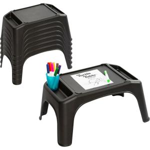 imageLAPGEAR Turtle Table Kids Flexible Seating Lap Desk Tray with Storage for Snacks Play Classroom and Sensory Activities  Assorted Pastels  Pack of 8  Style No 20120Black