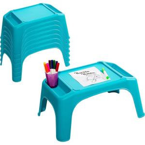 imageLAPGEAR Turtle Table Kids Flexible Seating Lap Desk Tray with Storage for Snacks Play Classroom and Sensory Activities  Assorted Pastels  Pack of 8  Style No 20120Blue