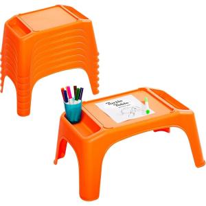 imageLAPGEAR Turtle Table Kids Flexible Seating Lap Desk Tray with Storage for Snacks Play Classroom and Sensory Activities  Assorted Pastels  Pack of 8  Style No 20120Orange
