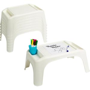 imageLapGear Turtle Table Kids Activity Lap Desk Tray with Storage Wells for Snacks Play Classroom and Sensory Toys  Black  Style No 20108Marshmallow White