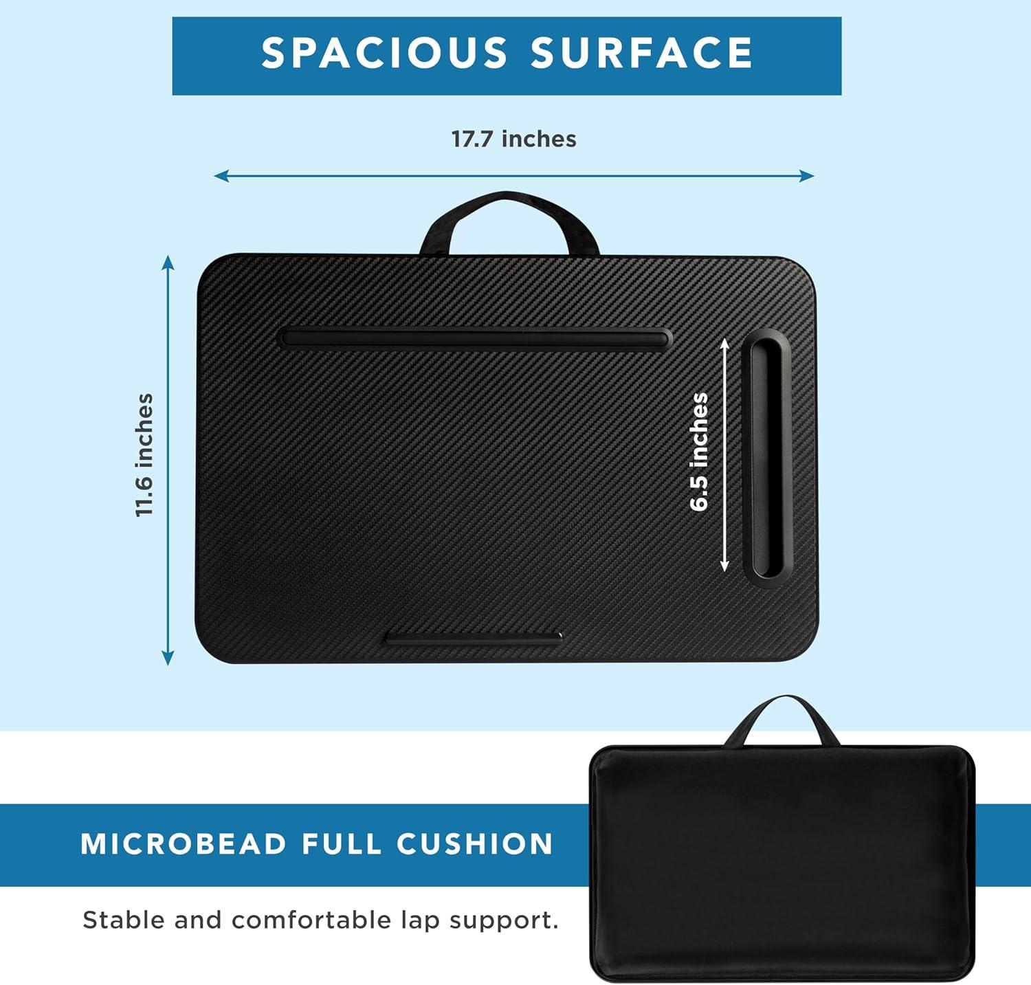 imageLAPGEAR Sidekick Lap Desk with Device Ledge and Phone Holder  Black  Fits up to 156 Inch Laptops  Style No 44218Black