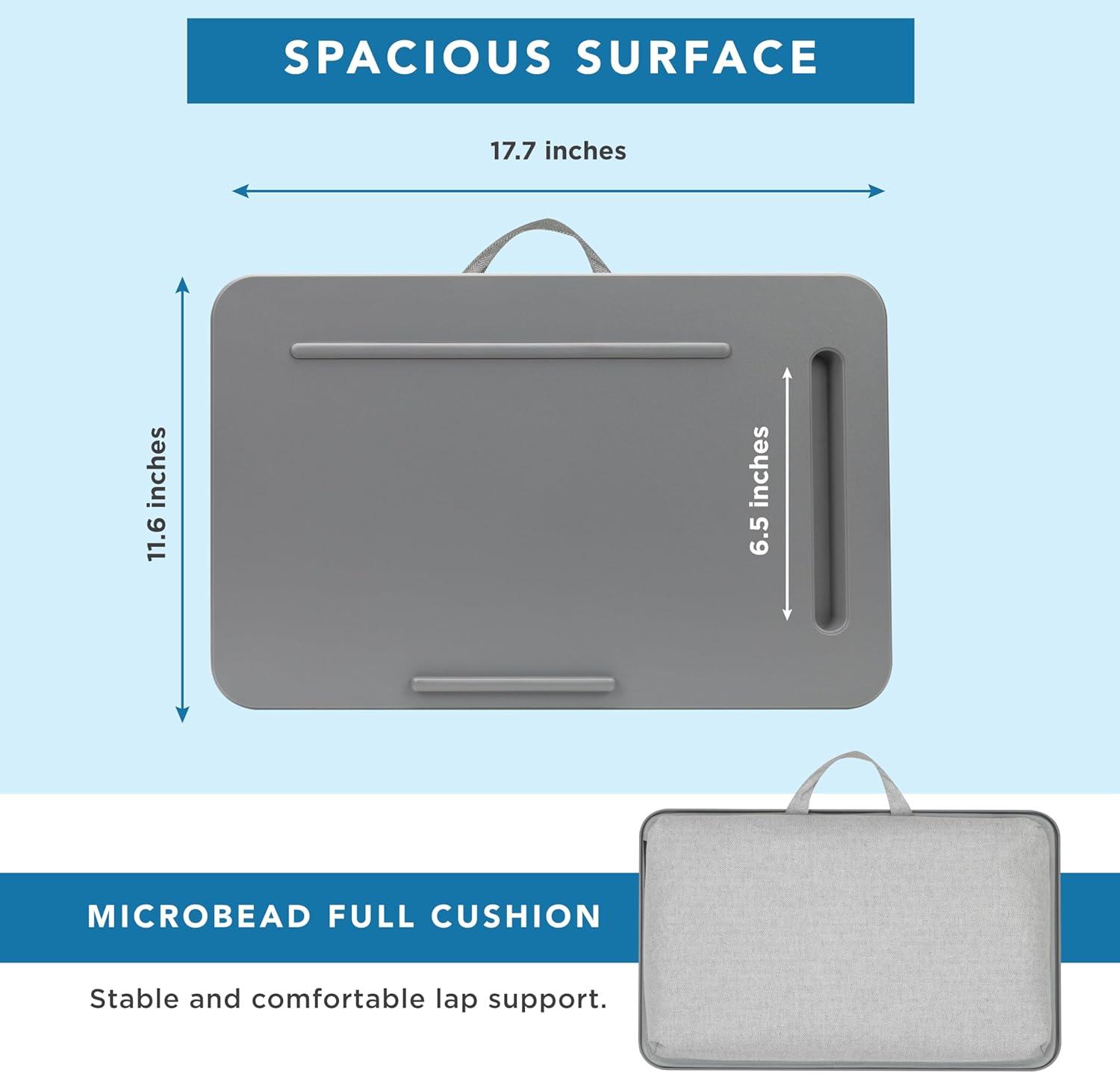 imageLAPGEAR Sidekick Lap Desk with Device Ledge and Phone Holder  Black  Fits up to 156 Inch Laptops  Style No 44218Gray