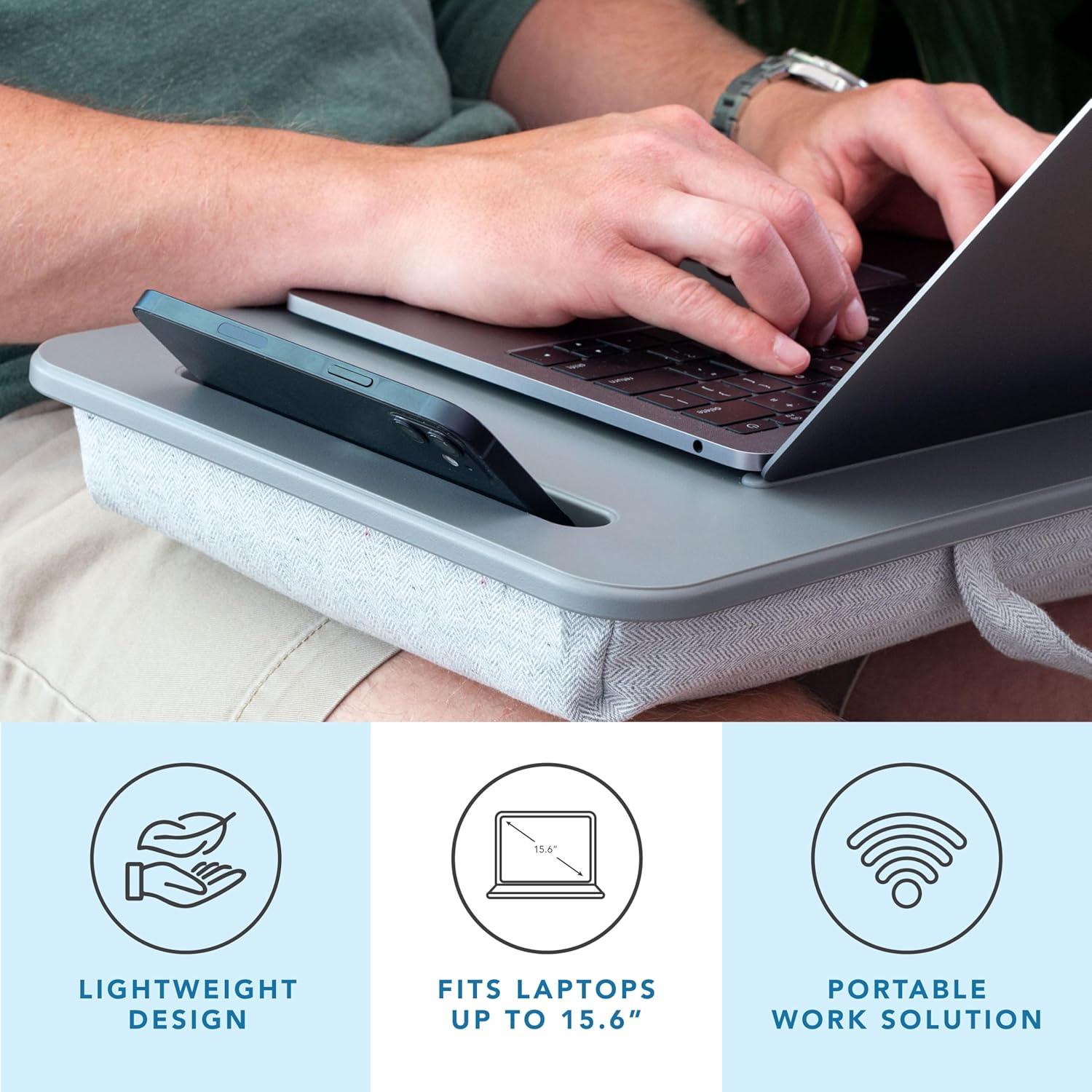 imageLAPGEAR Sidekick Lap Desk with Device Ledge and Phone Holder  Black  Fits up to 156 Inch Laptops  Style No 44218Gray