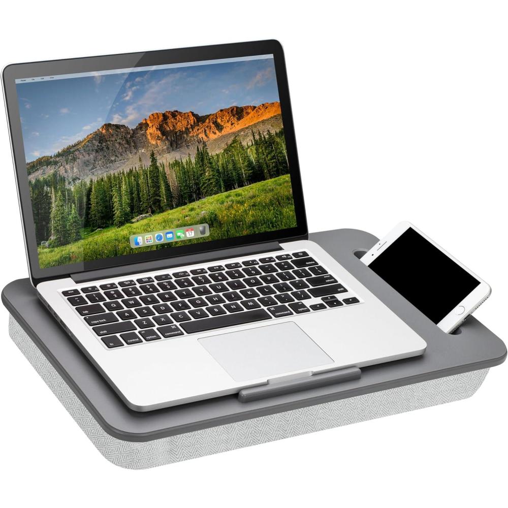 imageLAPGEAR Sidekick Lap Desk with Device Ledge and Phone Holder  Black  Fits up to 156 Inch Laptops  Style No 44218Gray