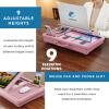 imageLAPGEAR Ergonomic Pro 20 Lap Desk with 9 Adjustable Heights Builtin Mouse Pad amp Phone Slot  Full Microbead Cushion Storage Pocket  Fits Laptops up to 156  Gray  Style No 49505Dusty Rose