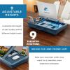 imageLAPGEAR Ergonomic Pro 20 Lap Desk with 9 Adjustable Heights Builtin Mouse Pad amp Phone Slot  Full Microbead Cushion Storage Pocket  Fits Laptops up to 156  Gray  Style No 49505Denim Blue