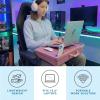 imageLAPGEAR Ergonomic Pro 20 Lap Desk with 9 Adjustable Heights Builtin Mouse Pad amp Phone Slot  Full Microbead Cushion Storage Pocket  Fits Laptops up to 156  Gray  Style No 49505Dusty Rose