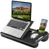 imageLAPGEAR Ergonomic Pro 20 Lap Desk with 9 Adjustable Heights Builtin Mouse Pad amp Phone Slot  Full Microbead Cushion Storage Pocket  Fits Laptops up to 156  Gray  Style No 49505Black